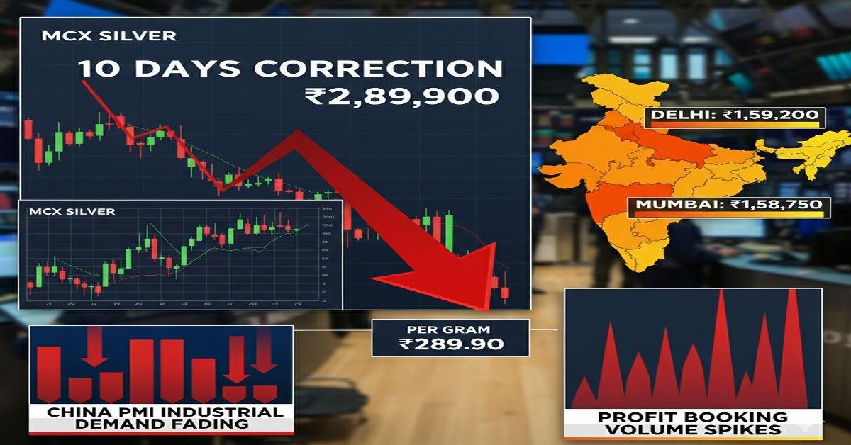 MCX Silver Feb 11 ₹289.90/g -₹0.10: 10-Day Drop ₹60,000/kg Feb Rally Fades City Rates Delhi Mumbai Update