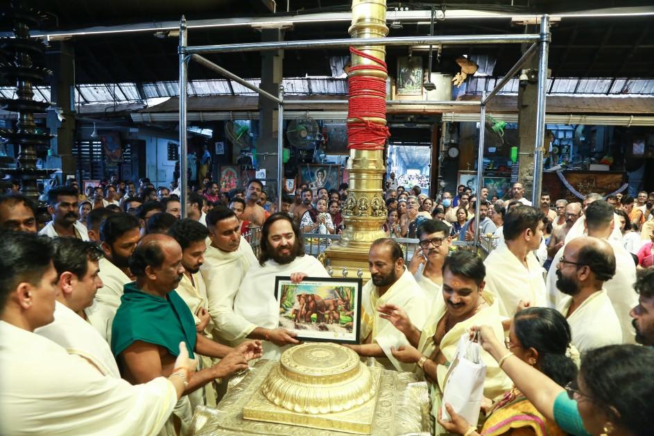 Anant Ambani visits Guruvayur Temple; contributes ₹6 crore in donations, commits ₹12 crore for Rajarajeshwaram restoration; reinforces animal welfare efforts through Vantara