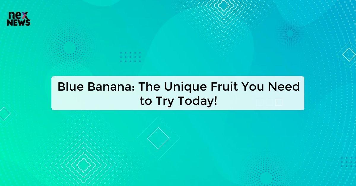 Blue Banana: The Unique Fruit You Need to Try Today!