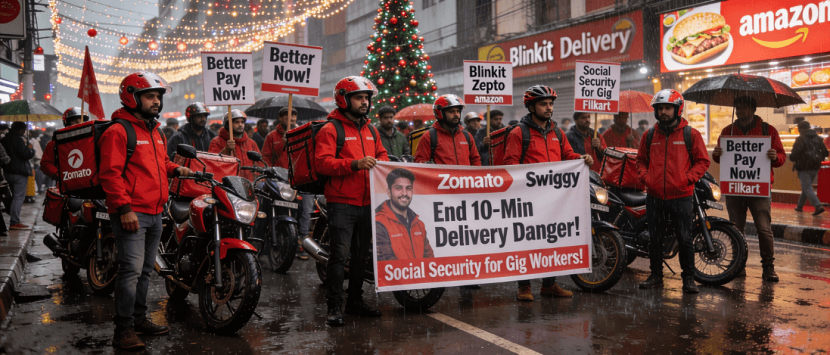 Delivery workers at Zomato, Swiggy, Zepto, Blinkit strike all-India Dec 25 & 31 for pay, protections