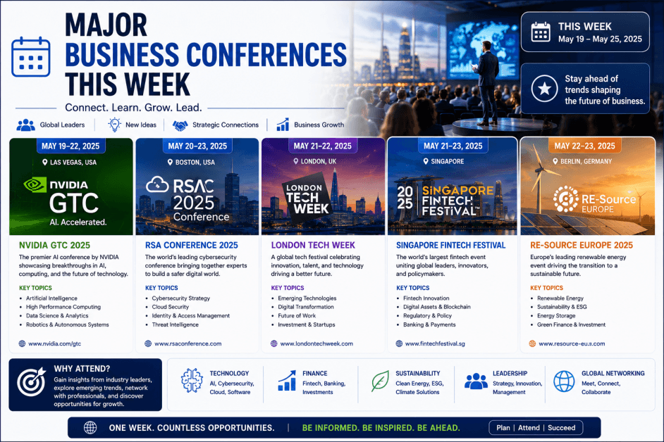 Major Business Conferences : Key Global Events to Watch Across Technology, Manufacturing & Industry