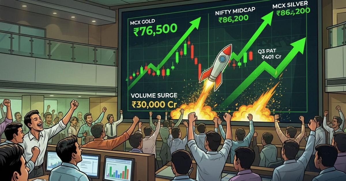 MCX Trading Volume Explodes ₹30,000 Cr Feb 11: Gold Silver Surge Amid FII Inflows Nifty Midcaps Shine