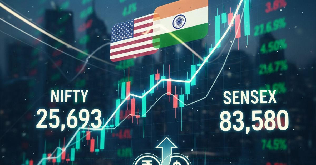 Nifty Closes at 25,693; Sensex 83,580 Amid Trade Deal Optimism