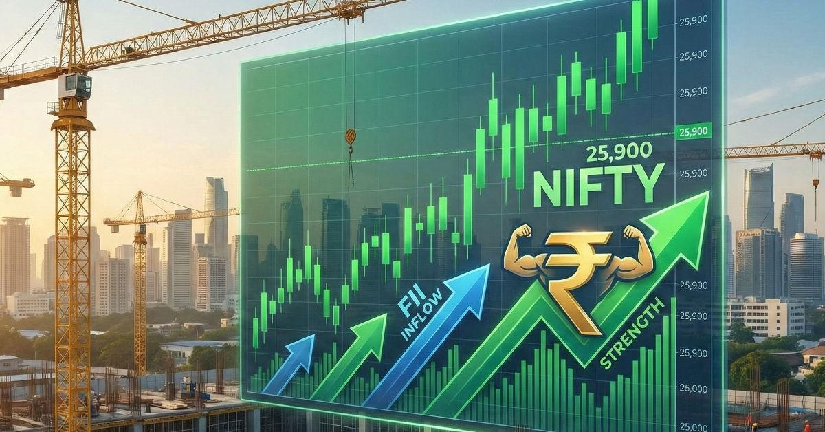 Nifty50 Opens Above 25,900; Sensex +155 Points on FII Infra Rally