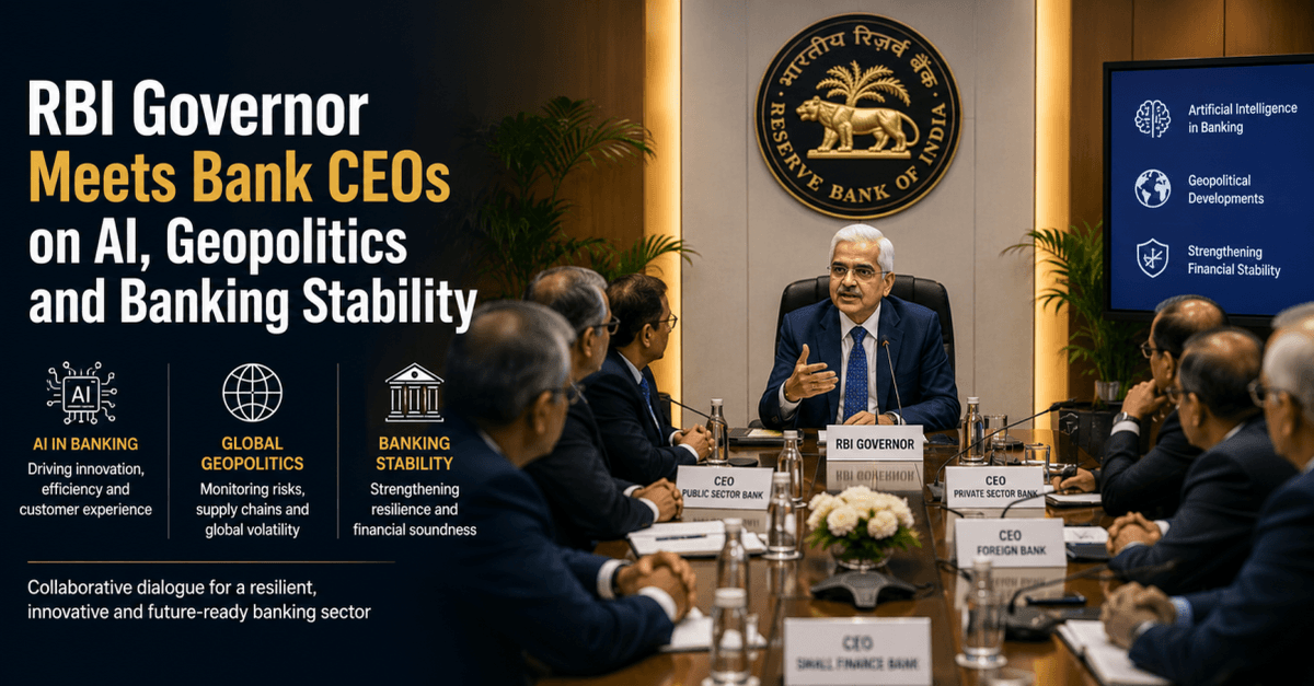 RBI Governor Meets Bank CEOs to Discuss AI, Geopolitics & Banking Stability Amid Global Uncertainty