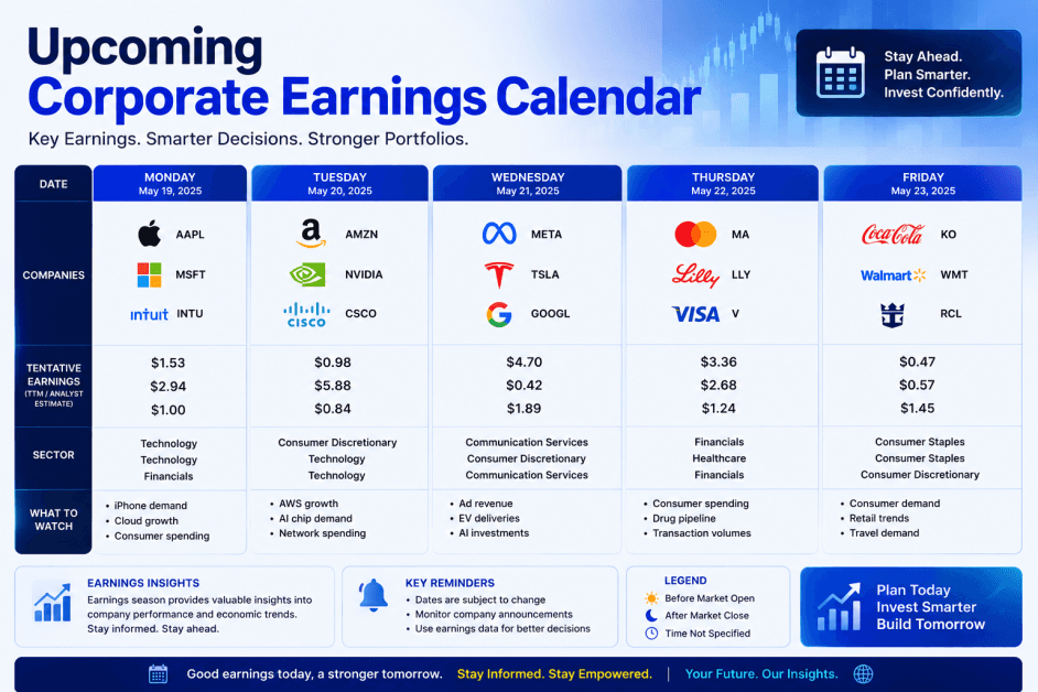 Upcoming Corporate Earnings Calendar: Major Companies Scheduled to Report This Week