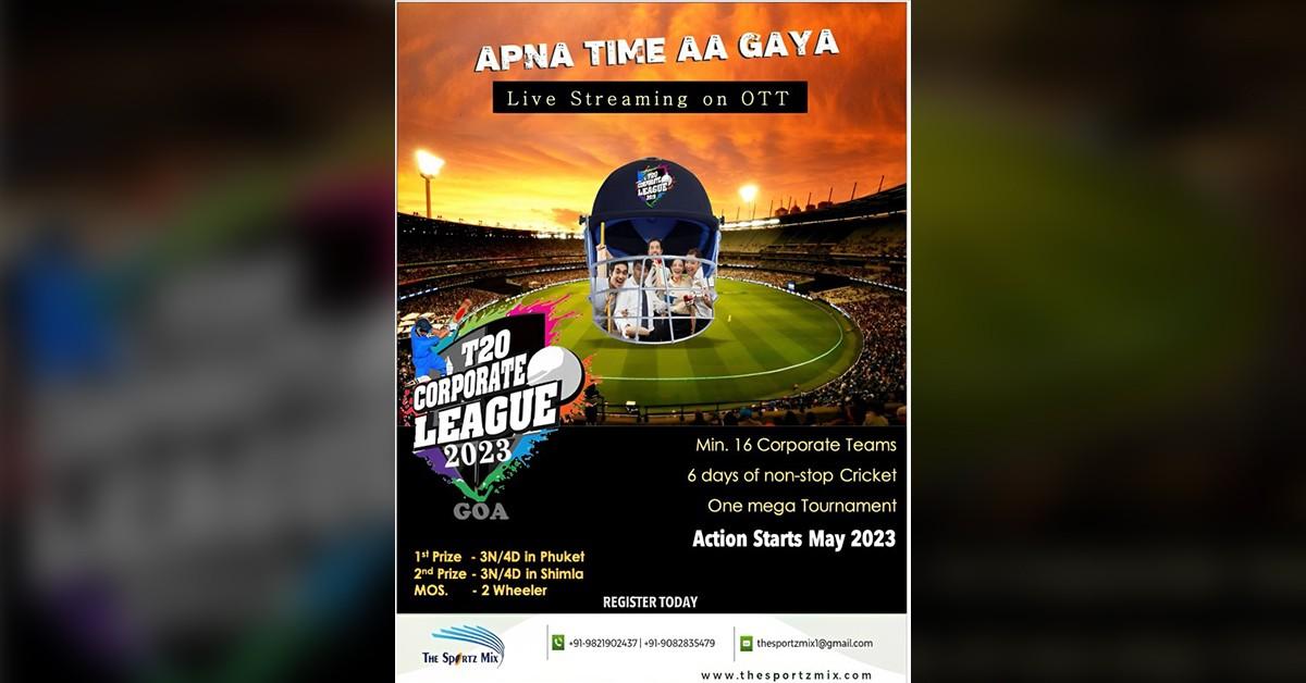 The Sportz Mix Announces Second Season of Corporate T20 League with Live Streaming.