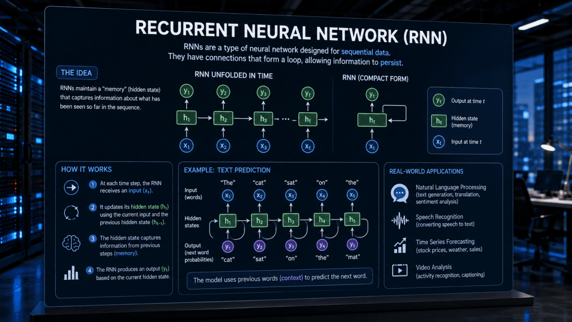 What Is a Recurrent Neural Network? A Simple Guide to RNNs in Artificial Intelligence What Is a Recurrent Neural Network? A Simple Guide to RNNs in Artificial Intelligence